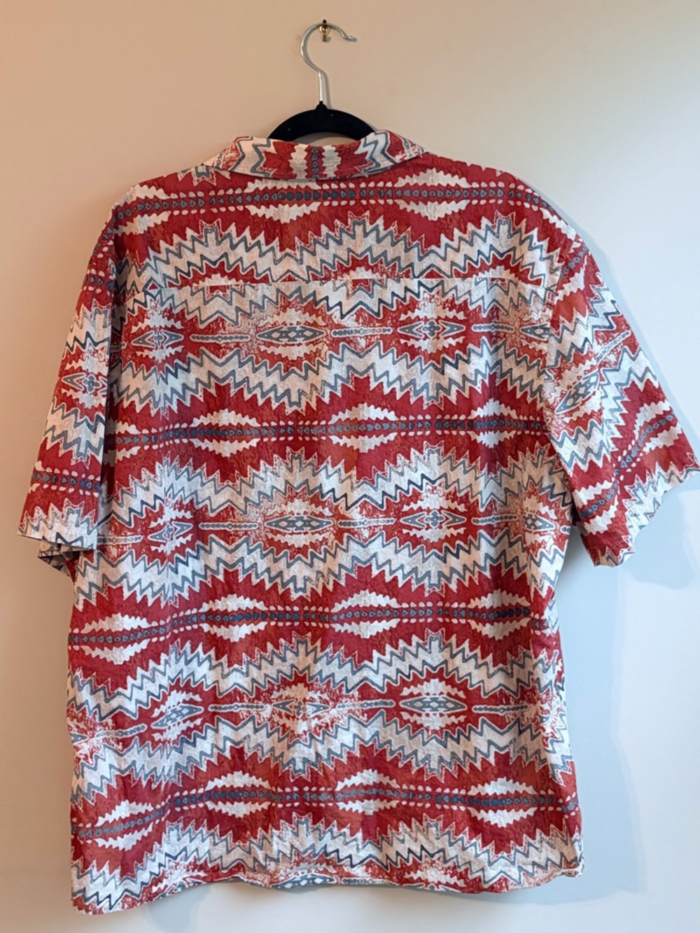 Pendleton Red and White Geometric Short-Sleeve Button-Up Shirt - Picture 2 of 5